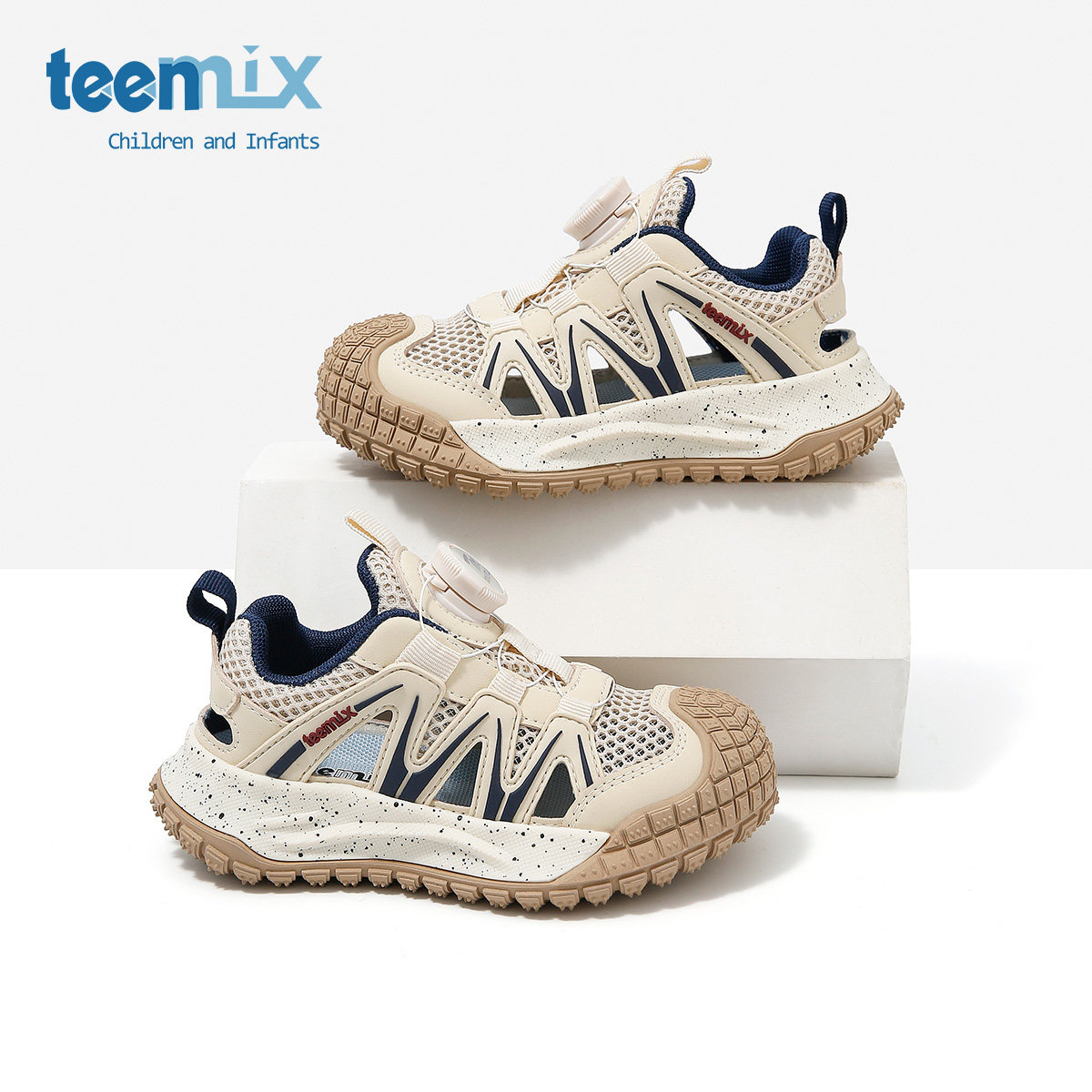 天美意儿童鞋2026夏季新款凉鞋女童鞋子男宝宝包头网面透气休闲鞋