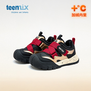 天美意童鞋2025冬季新款男童加绒二棉鞋女童魔术贴保暖潮鞋运动鞋