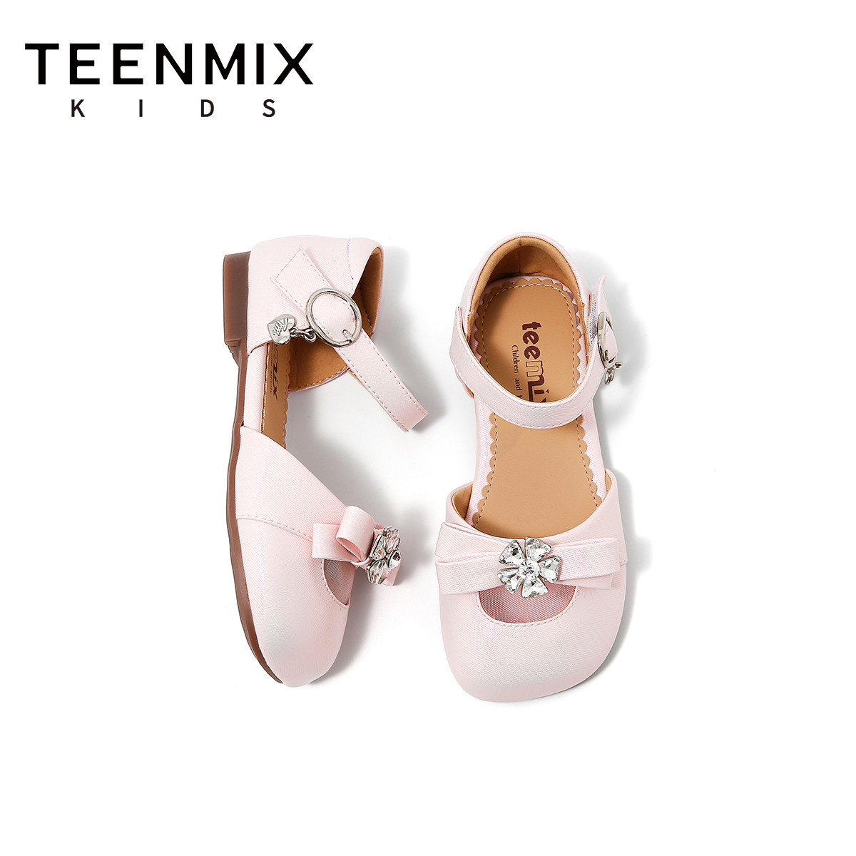 天美意童鞋女童凉鞋2026年夏季新款鞋子软底皮鞋包头小女孩公主鞋