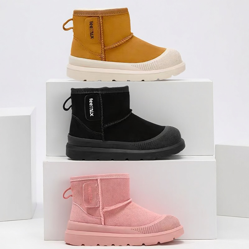 天美意童鞋2025冬季新款女童加绒保暖大棉鞋雪地靴男童百搭雪地鞋