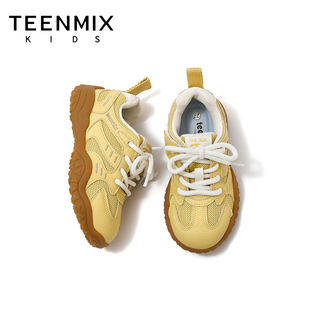 天美意童鞋2026年春秋新款女童男童软底跑步鞋百搭中大童运动鞋