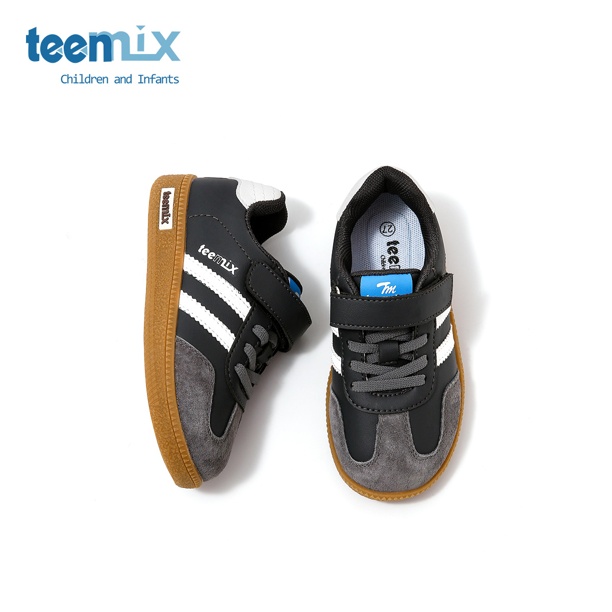 天美意童鞋2025年春秋新款男童百搭魔术贴运动鞋女童德训鞋休闲鞋