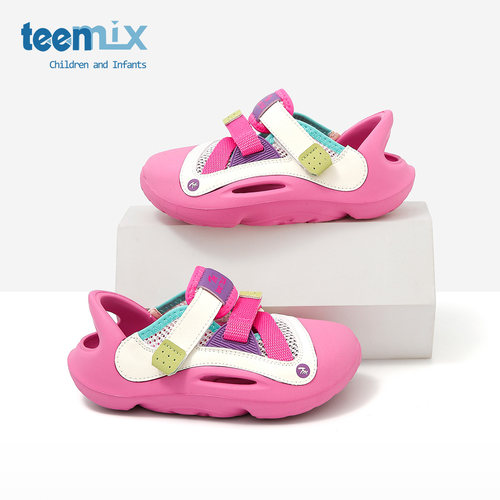teenmix童鞋2025夏季新款女童凉鞋软底沙滩鞋洞洞鞋女宝宝溯溪鞋