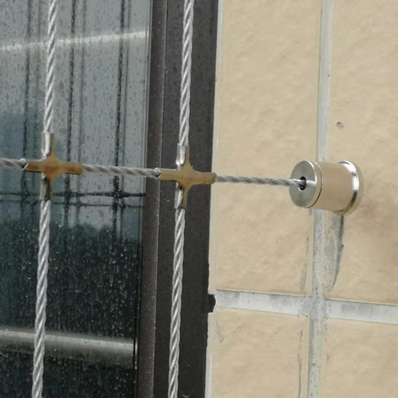 晶力恒隐形防护网中间横档钢丝固定器隐形盗网十字扣钢丝固定螺丝