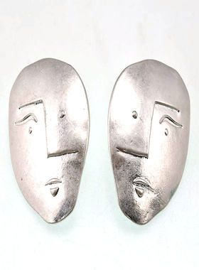 欧美外贸流行时尚饰品质感夸张复古人脸个性耳钉耳饰女 18911