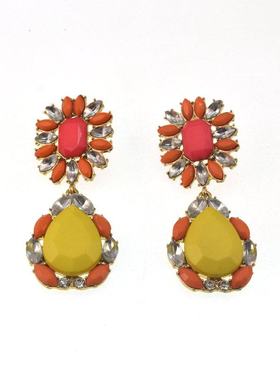 欧美外贸原单饰品流行时尚饰品亚克力宝石质感夸张耳环耳坠211020