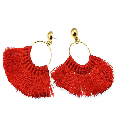 欧美风饰品夸张流苏耳坠