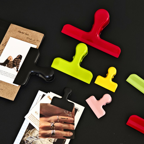 彩色金属办公文件财务账单便签创意零食封口夹手账配件文具小夹子