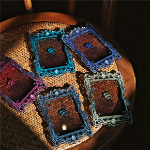 原创复古拍立得相框三寸照片亚克力谷美二次元小卡展示框立牌卡框