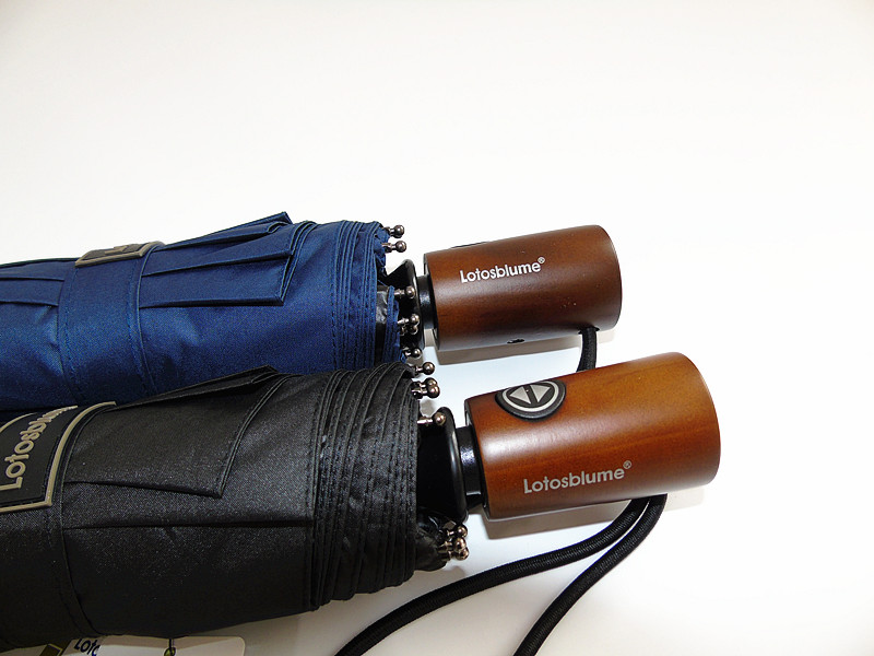 德国 leodauknow实木手柄黑胶防晒伞加厚折叠商务晴雨太阳伞两用