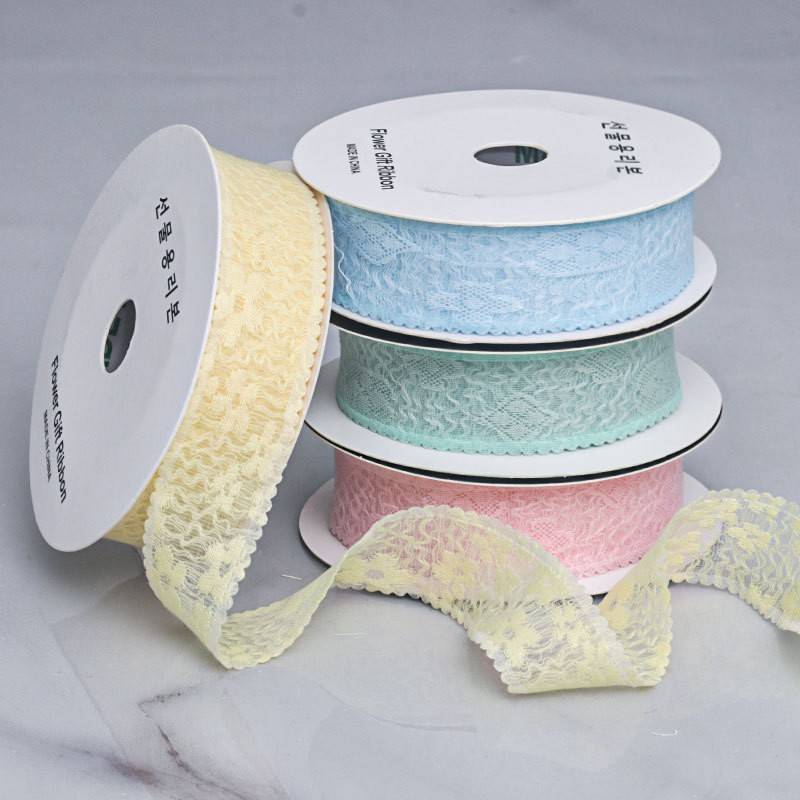 3cm双层蕾丝压边柔软丝带服装礼盒鲜花装饰蝴蝶结diy发饰花边织带