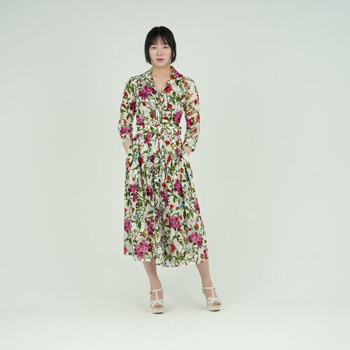 Sa*mantha sung薄棉超大摆ASTER DI*OR FLORA  WHITE裙子不退A028