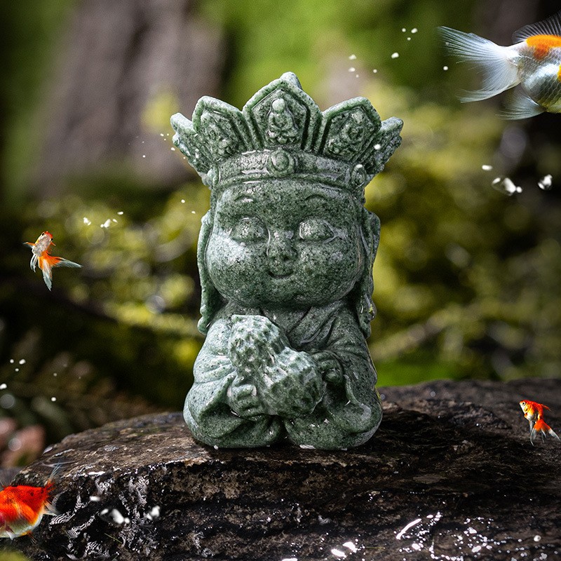 进口青砂石无语佛装饰好事花生创意搬家礼物乔迁新居送人高档摆件