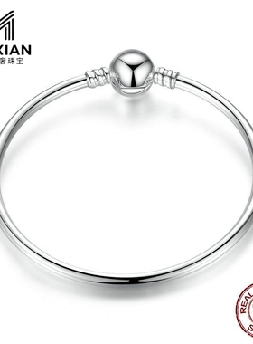 美汝仙  欧美流行串珠光面手镯 s925纯银手环手镯y pas903