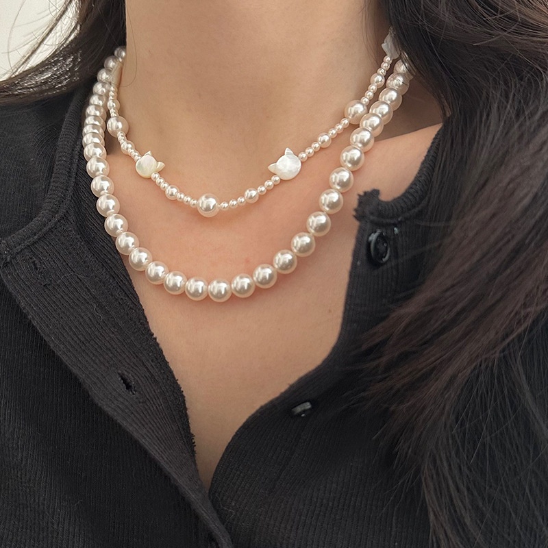 美汝仙 倪妮天然贝母施家珍珠项链ins秋冬新品轻奢高级感纯银