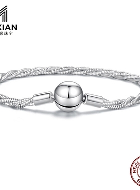 美汝仙 原创缠绕基础手链手环s925纯银百搭流行饰品配件手镯女