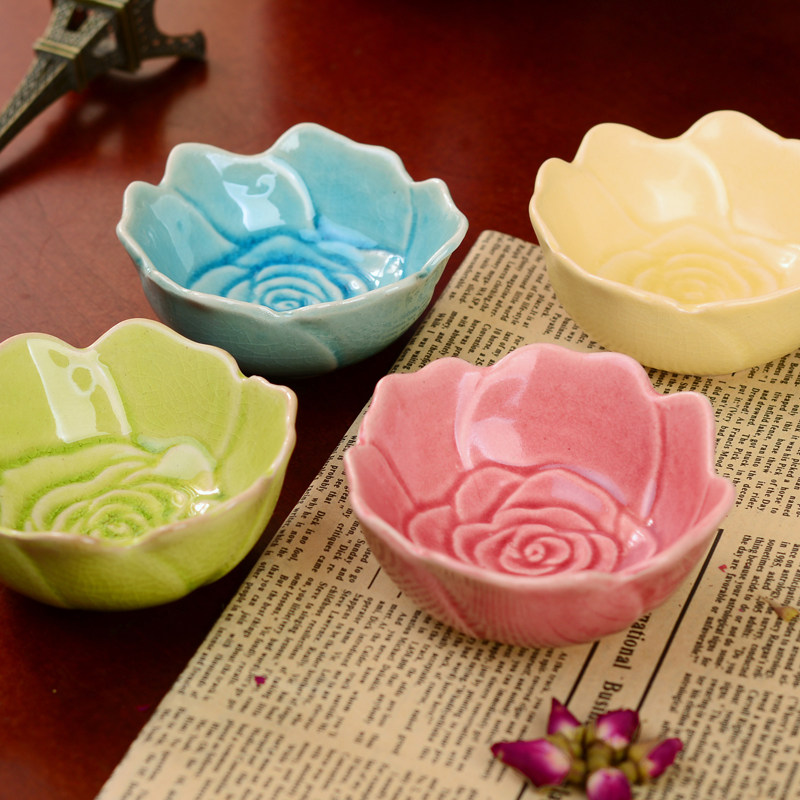 精油碟子陶瓷碗泰式spa碗碟美容院精油碗美容精油碟调膜碗玫瑰碗