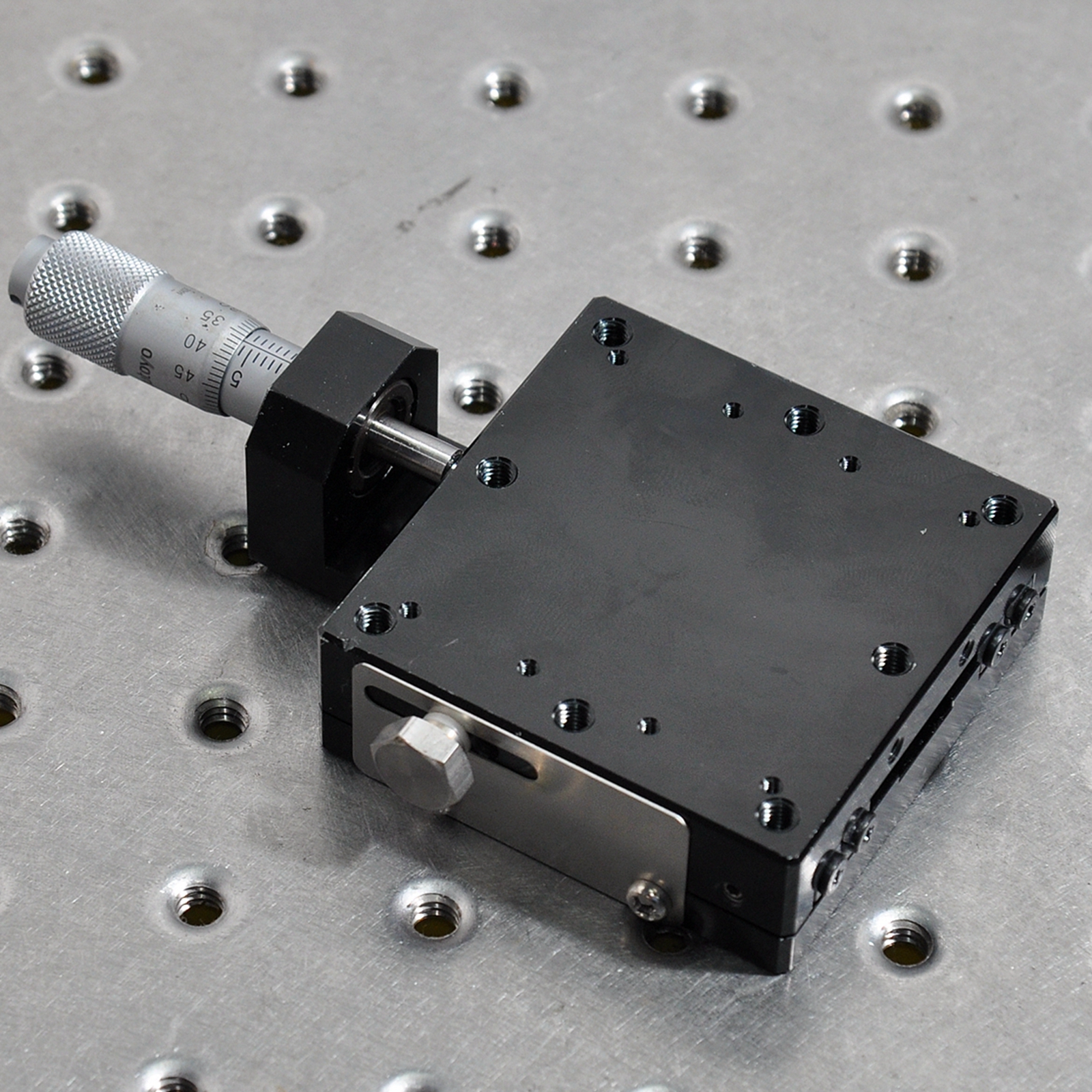 Y轴一维移动调台手动精密千分尺直线导轨型调节微调位移滑台60mm