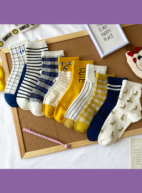 袜子女中筒袜ins潮 夏季百搭个性韩版纯棉袜运动网红可爱薄款袜女