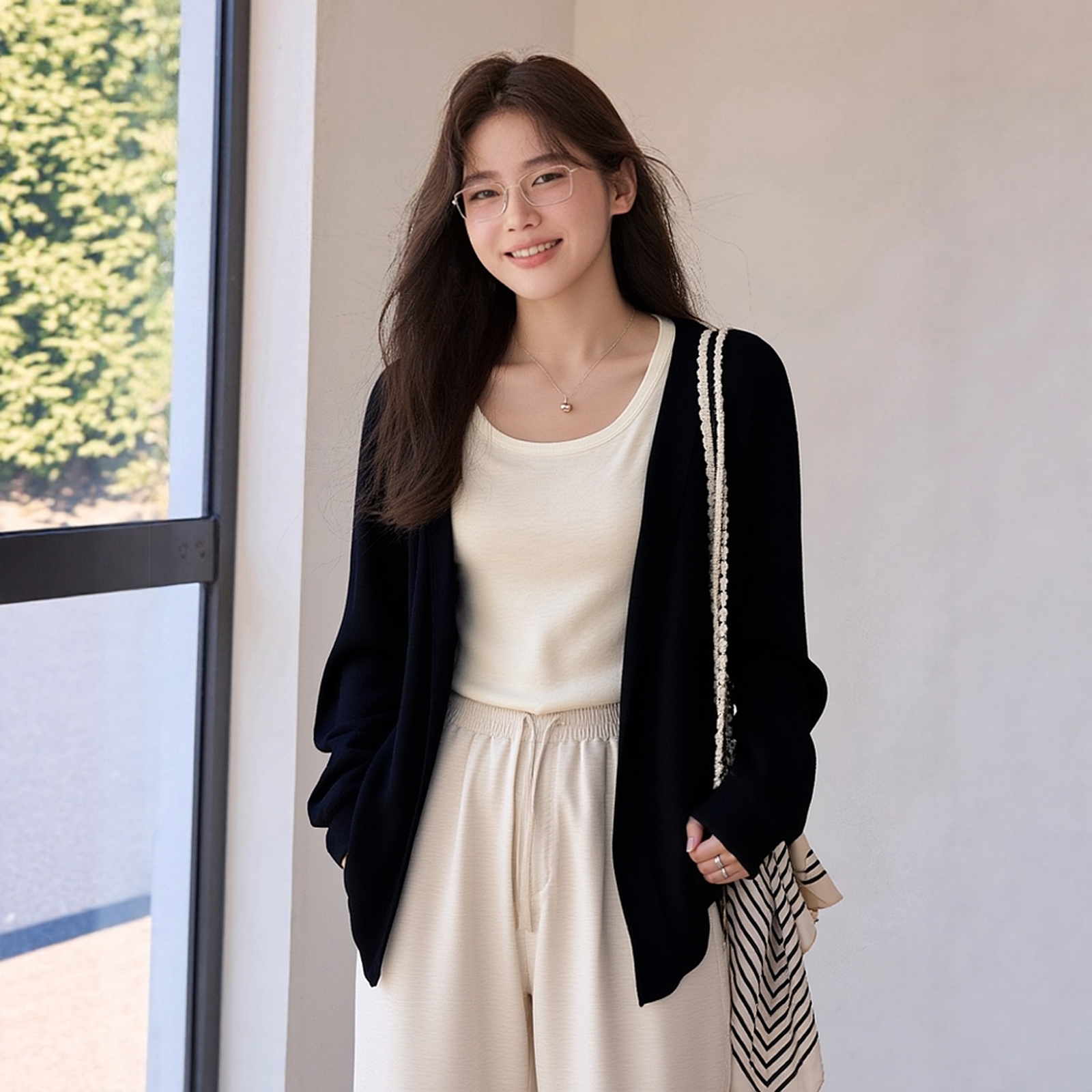 小外搭罩衫开衫大码胖mm200斤初秋薄外套百搭韩版温柔风针织女装