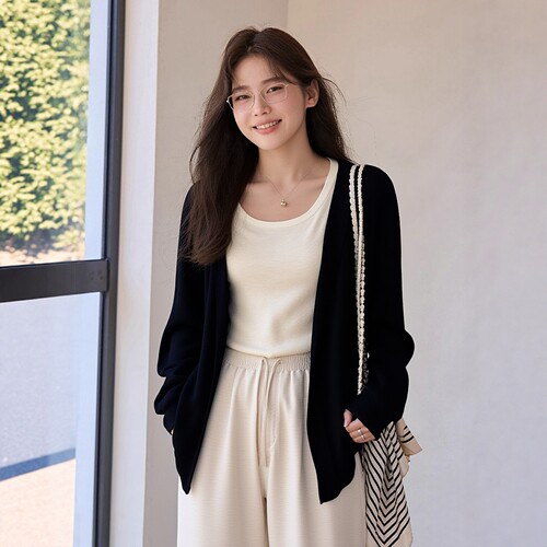 小外搭罩衫开衫大码胖mm200斤初秋薄外套百搭韩版温柔风针织女装
