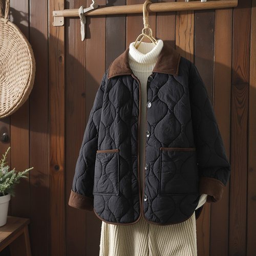 大码女装秋冬装正肩棉服女2024新款200斤加绒加厚胖妹妹棉衣外套