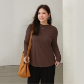 大码 200斤半高领宽松显瘦胖mm遮肚子加绒针织衫 打底衫 女秋冬女装