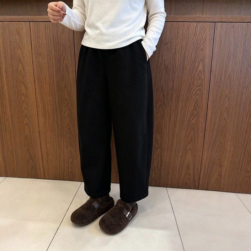 适合胖mm的大码裤子2026年秋冬季新款加绒宽松拉链工装风哈伦卫裤