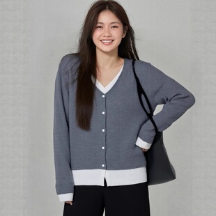 大码胖mm巨好看上衣假两件重要场合高级感独特漂亮遮肚绝美针织衫