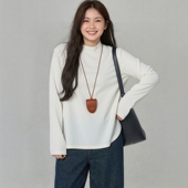 大码 独特漂亮打底衫 德绒双面磨毛保暖正肩宽松遮肚子可外穿上衣女