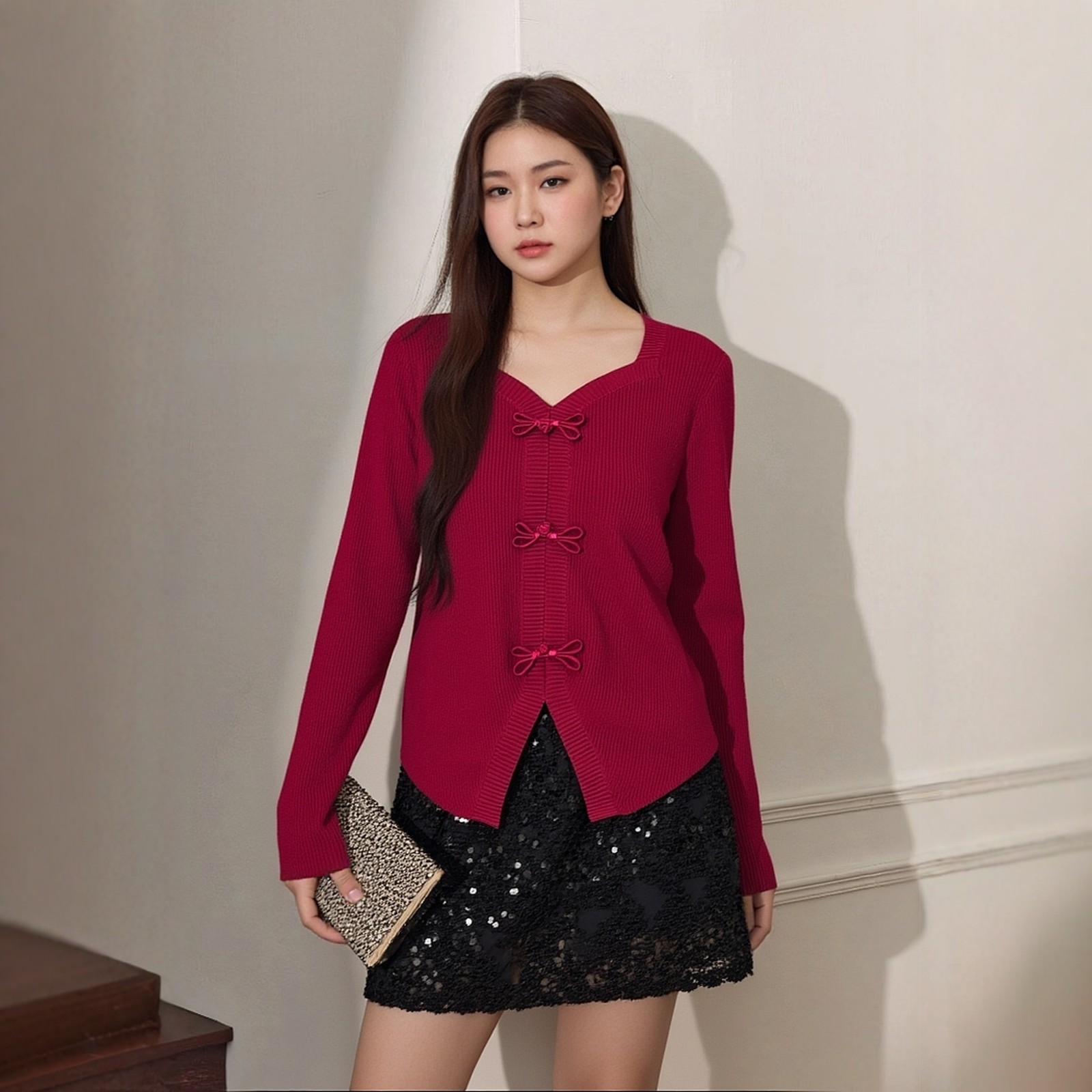 独特漂亮超好看大码女装2025秋装160斤微胖M针织轻中式国风红毛衣,女装/女士精品,大码内搭,淘宝优惠券,粉丝福利购,淘宝优惠卷