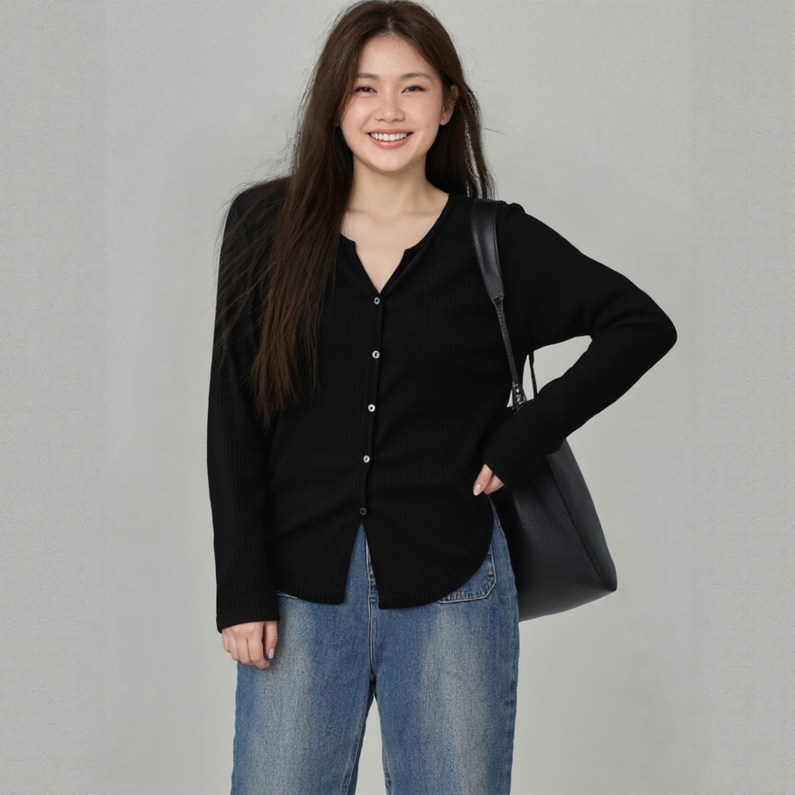 大码胖mm轻熟风上衣女秋装新款针织提花假开襟纽扣设计感时尚T恤,女装/女士精品,大码内搭,淘宝优惠券,粉丝福利购,淘宝优惠卷