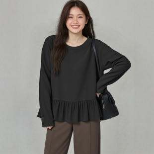 胖mm巨遮肚上衣2026春季 坑条显瘦巨好看针织衫 新款 长袖 女装 大码