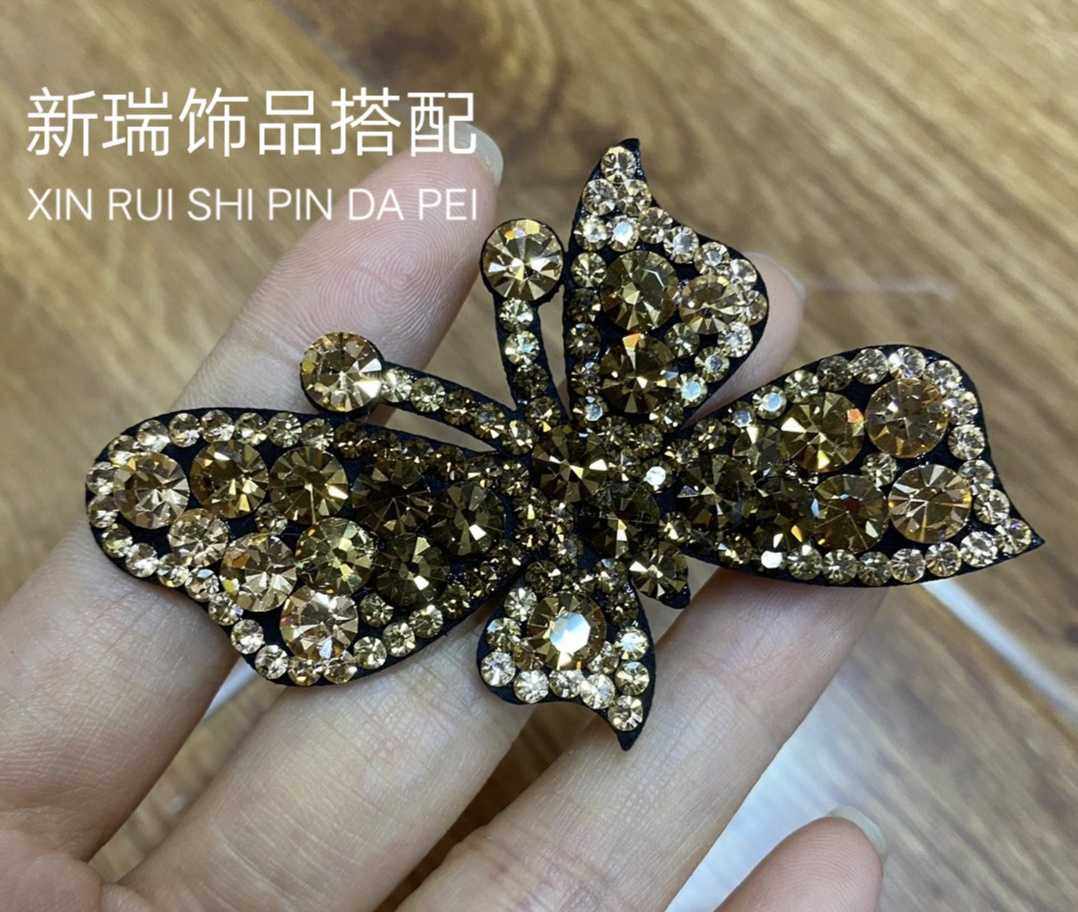 新款进口捷克钻小蝴蝶边夹刘海夹精品头饰发饰