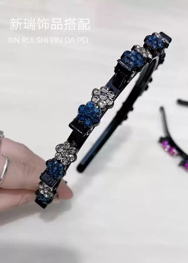 进口捷克钻发箍刘海夹子女网防滑