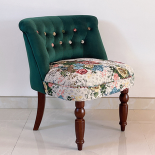 美式布艺沙发椅休闲老虎椅轻奢化妆阳台客厅卧室商场酒店单人沙发