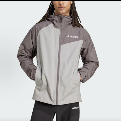 正品Adidas阿迪达斯拼接外套男子宽松防风TERREX户外冲锋衣JN8809