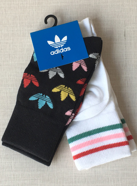 Adidas/阿迪达斯 正品春季三叶草男女孩小童运动中筒袜 FL9642