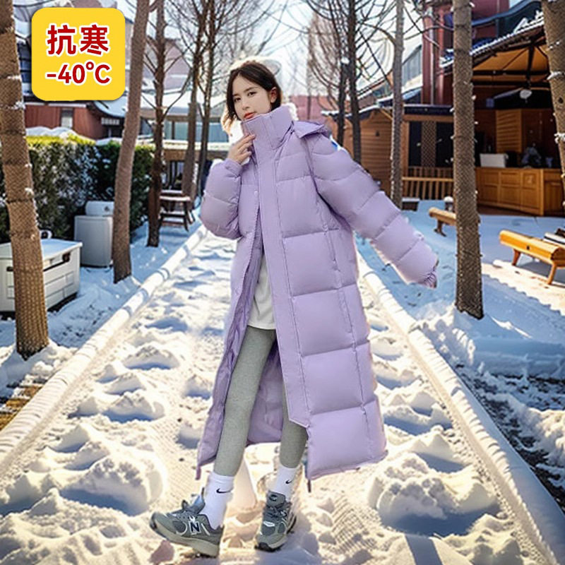 零下40度超厚鹅绒羽绒服女长款过膝外套女漠河哈尔滨雪乡旅游装备