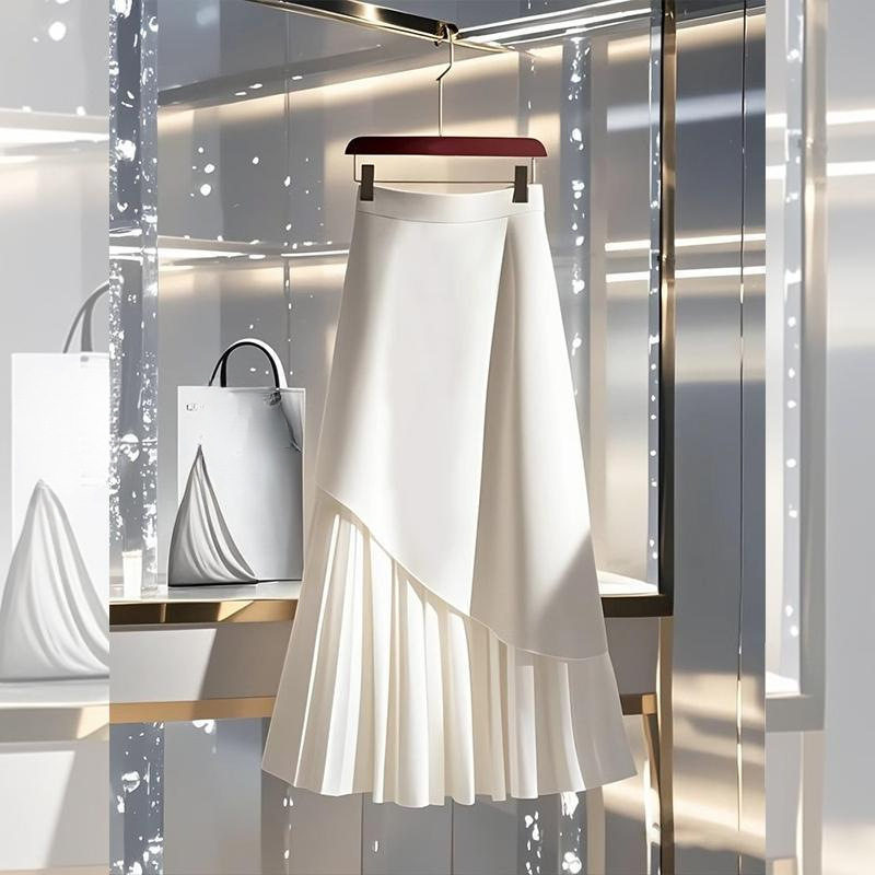 跨境2025春季时尚百搭洋气中长裙感超好看半身裙