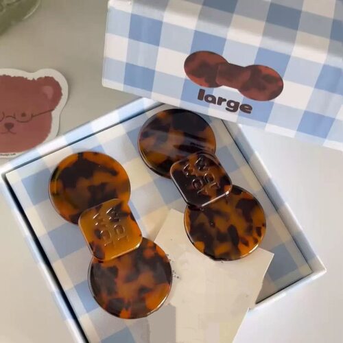 赵露思同款wer可爱豹纹蝴蝶结发夹小众设计感刘海夹侧边夹卡发饰
