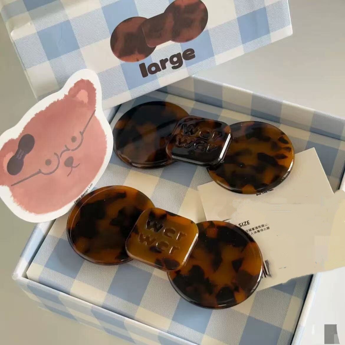 赵露思同款wer可爱豹纹蝴蝶结发夹小众设计感刘海夹侧边夹卡发饰