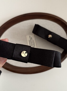 韩国fever同款黑色丝绒蝴蝶结发夹女 后脑勺盘发鲨鱼夹发卡发饰新