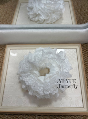 白色蕾丝大号超蓬松大肠发圈女扎丸子头发绳高弹力耐用头绳发饰品