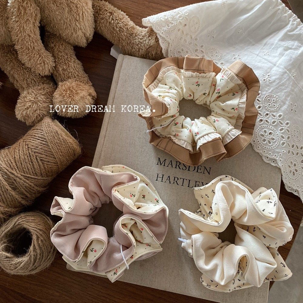 韩版小碎花森系文艺甜美小仙女马尾大肠发圈清新麻花辫发绳发饰女