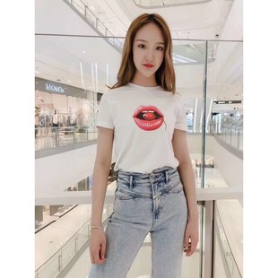 纯棉印花钉珠宽松短袖 新款 T恤女 2020夏季 秒杀