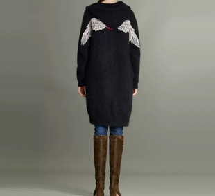 专柜直发天使之翼绣花毛织外套大衣664RJ4090000