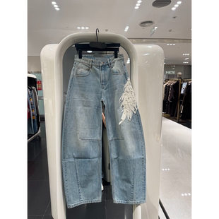 专柜直发2025冬季重工天使钉珠牛仔裤6S4JJ05200