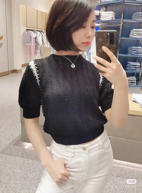 专柜直发2022夏季新款套针织衫上衣打底毛衣6W2RJ5060000