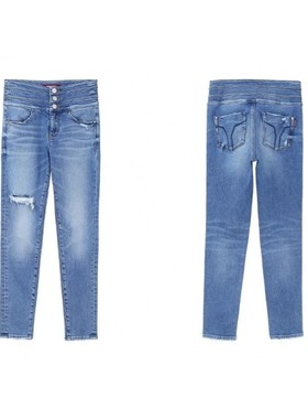 专柜直发春季紧身显瘦小脚裤子百搭破洞高腰牛仔裤M-601jj2140000